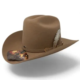 Official Carin Leon Cowboy Felt Hat with Silver Feather Sahara