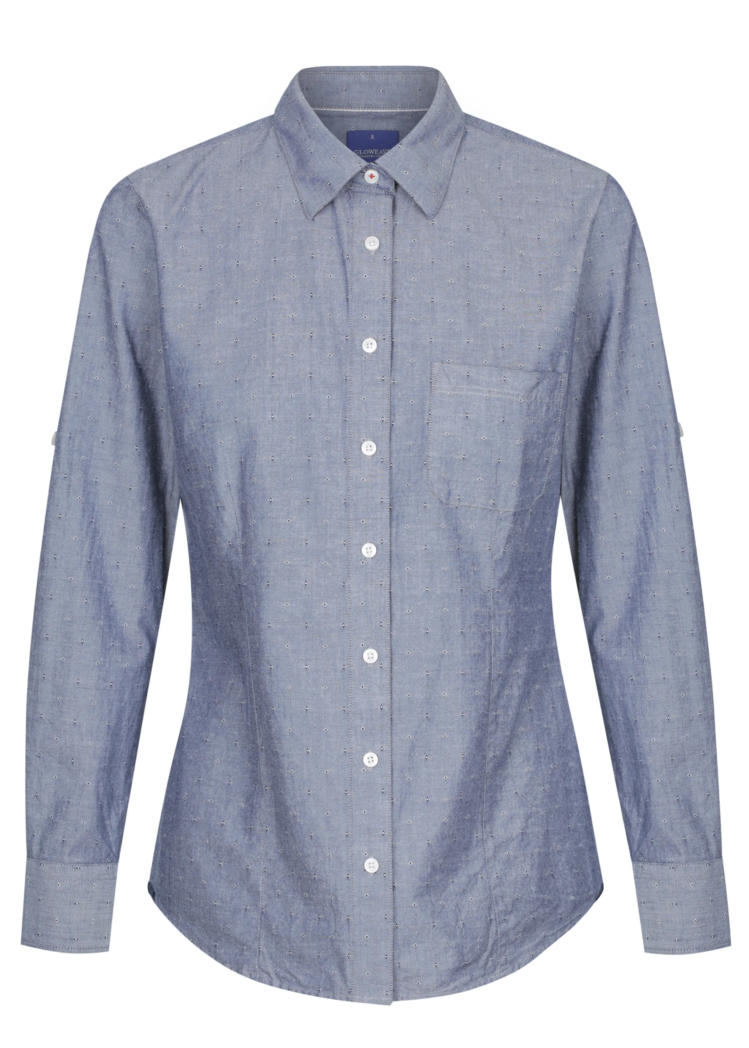 1713WHL Chambray Dobby Long Sleeve Casual Slim Fit Shirt