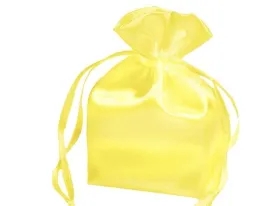 3X4 Yellow Elegant Satin Bags - 12 pcs