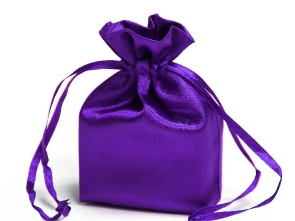 4x6 Purple Elegant Satin Bags - 12 pcs