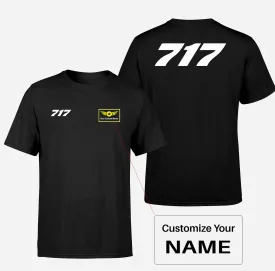 717 Flat Text Designed Double-Side T-Shirts