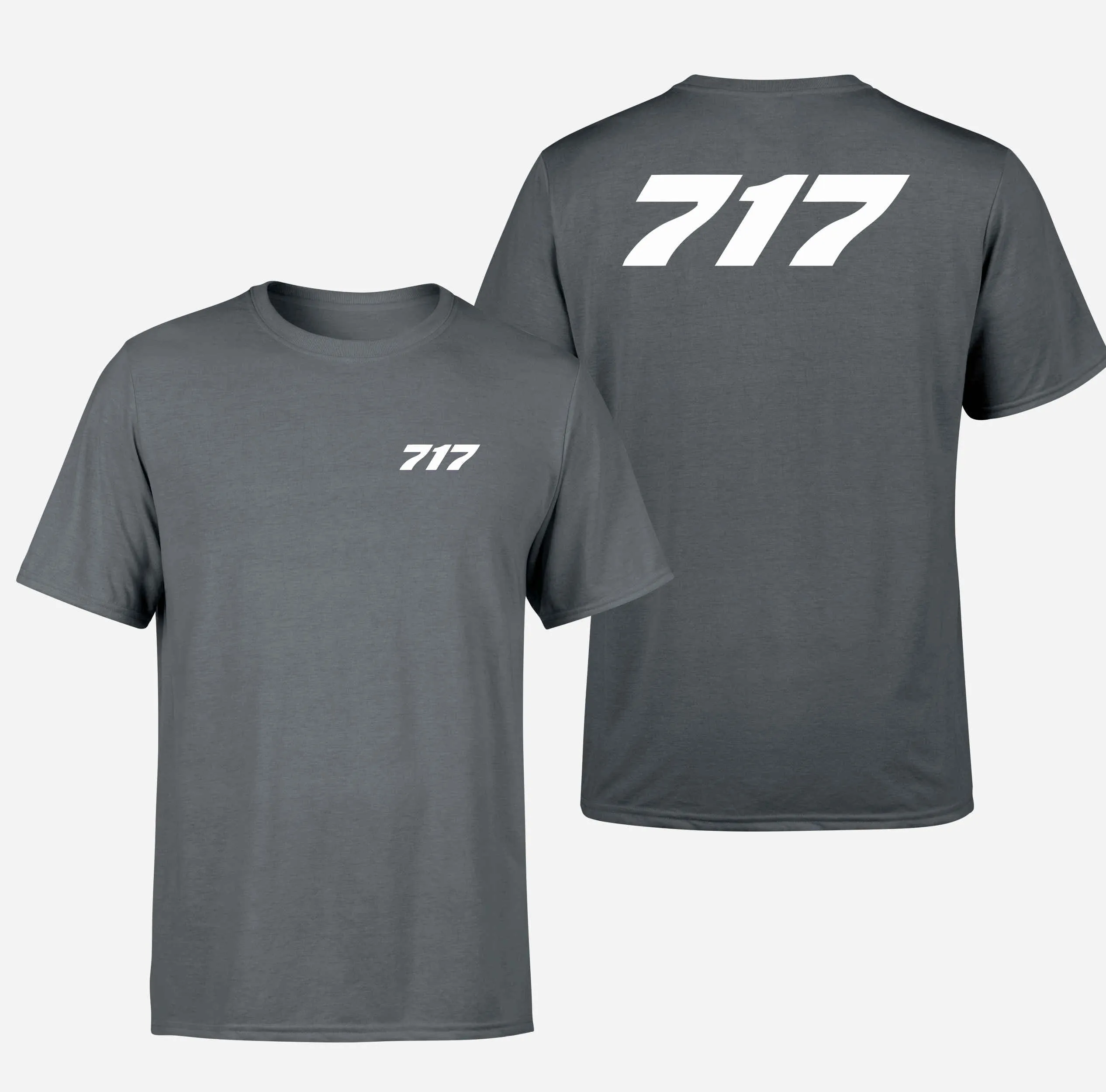 717 Flat Text Designed Double-Side T-Shirts