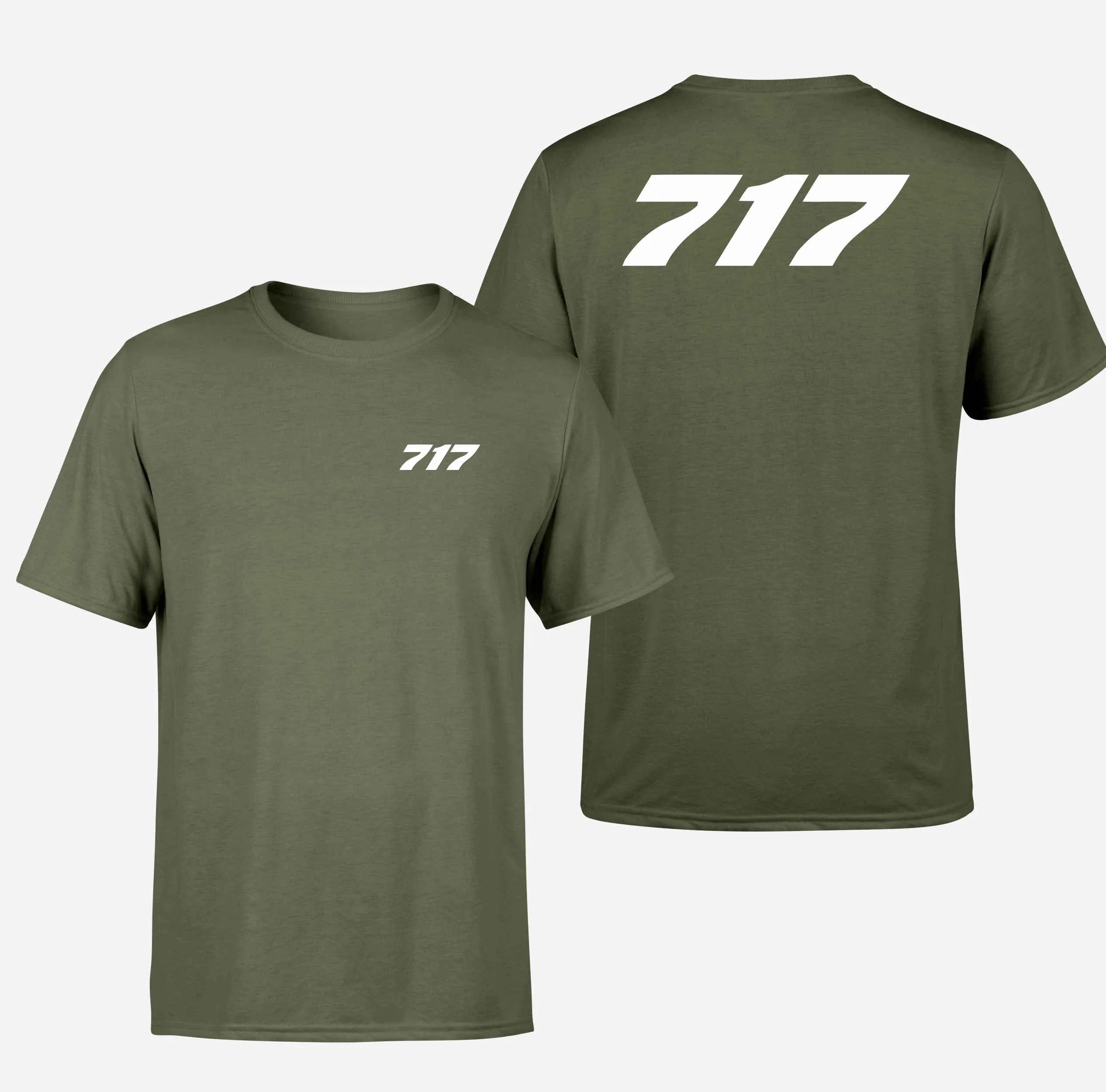 717 Flat Text Designed Double-Side T-Shirts