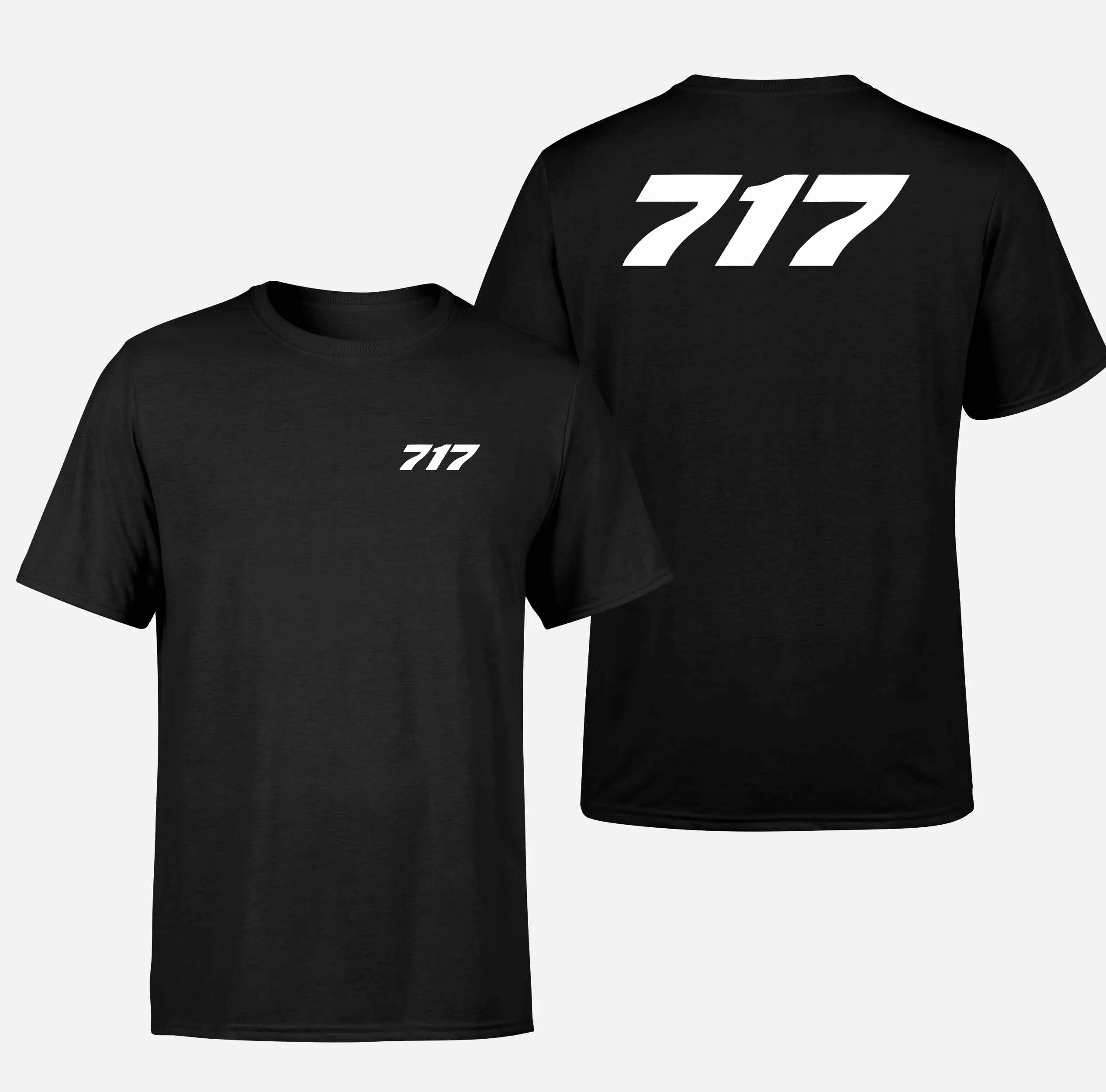 717 Flat Text Designed Double-Side T-Shirts