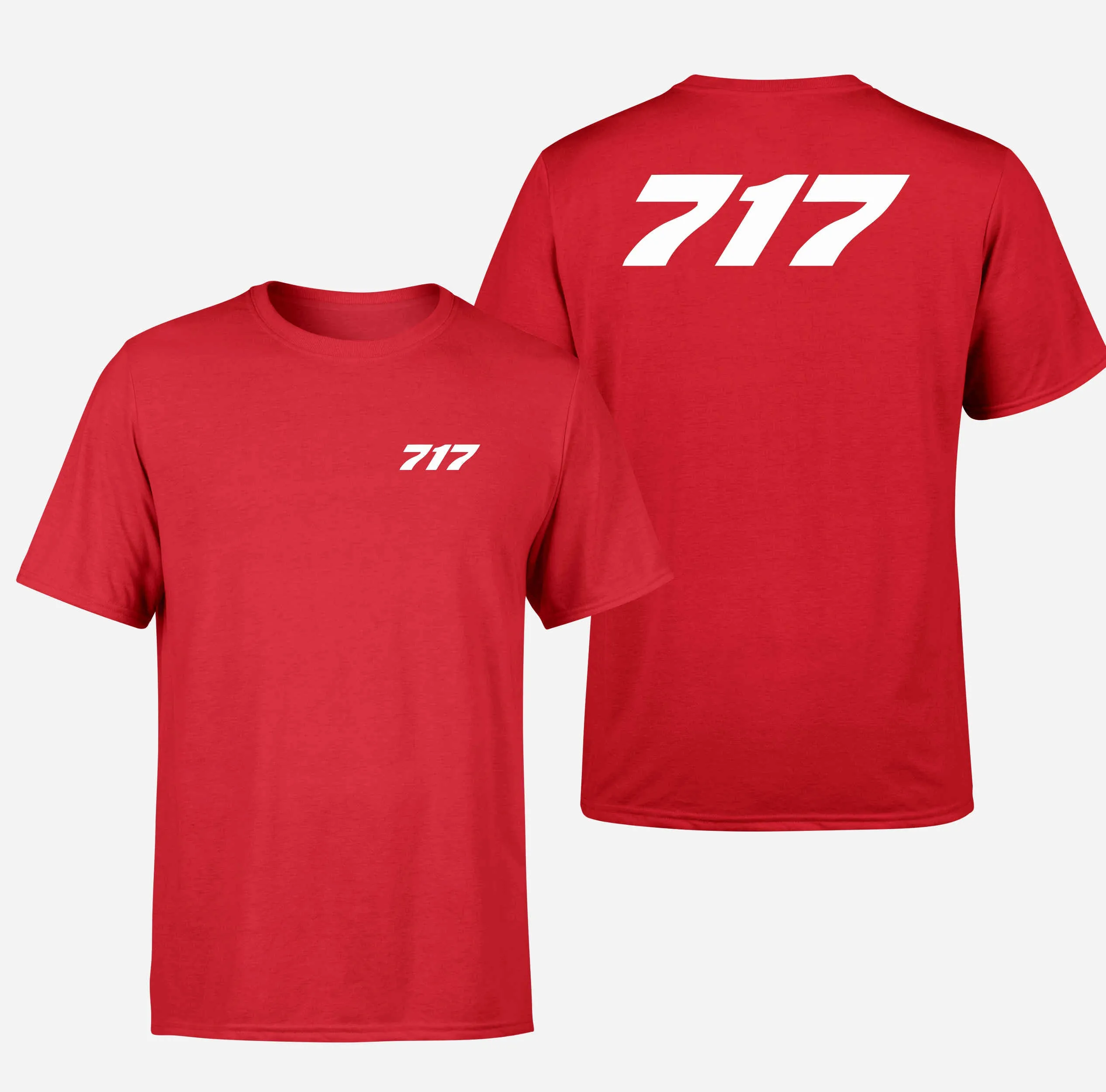 717 Flat Text Designed Double-Side T-Shirts