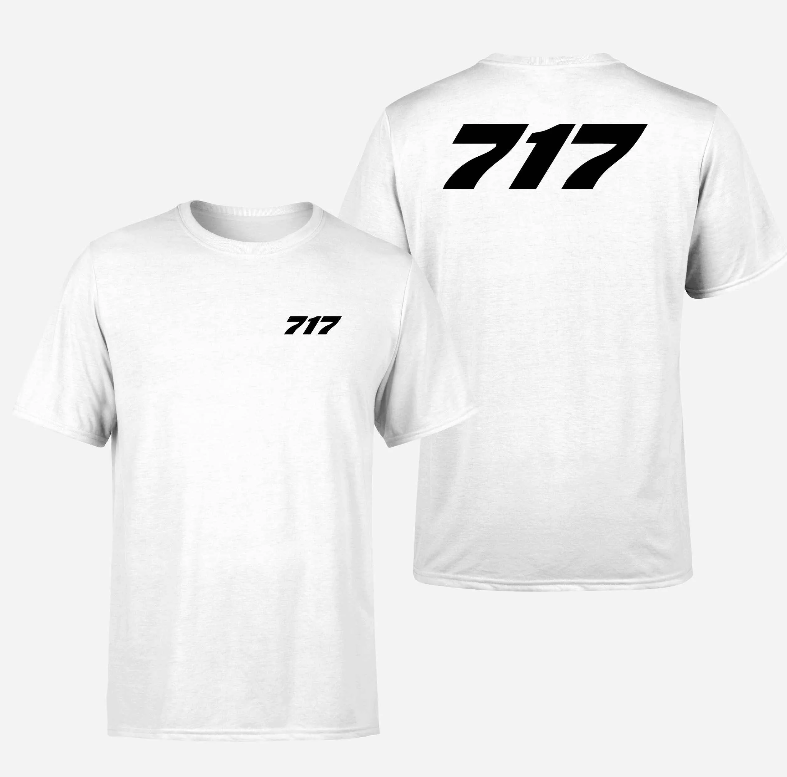 717 Flat Text Designed Double-Side T-Shirts