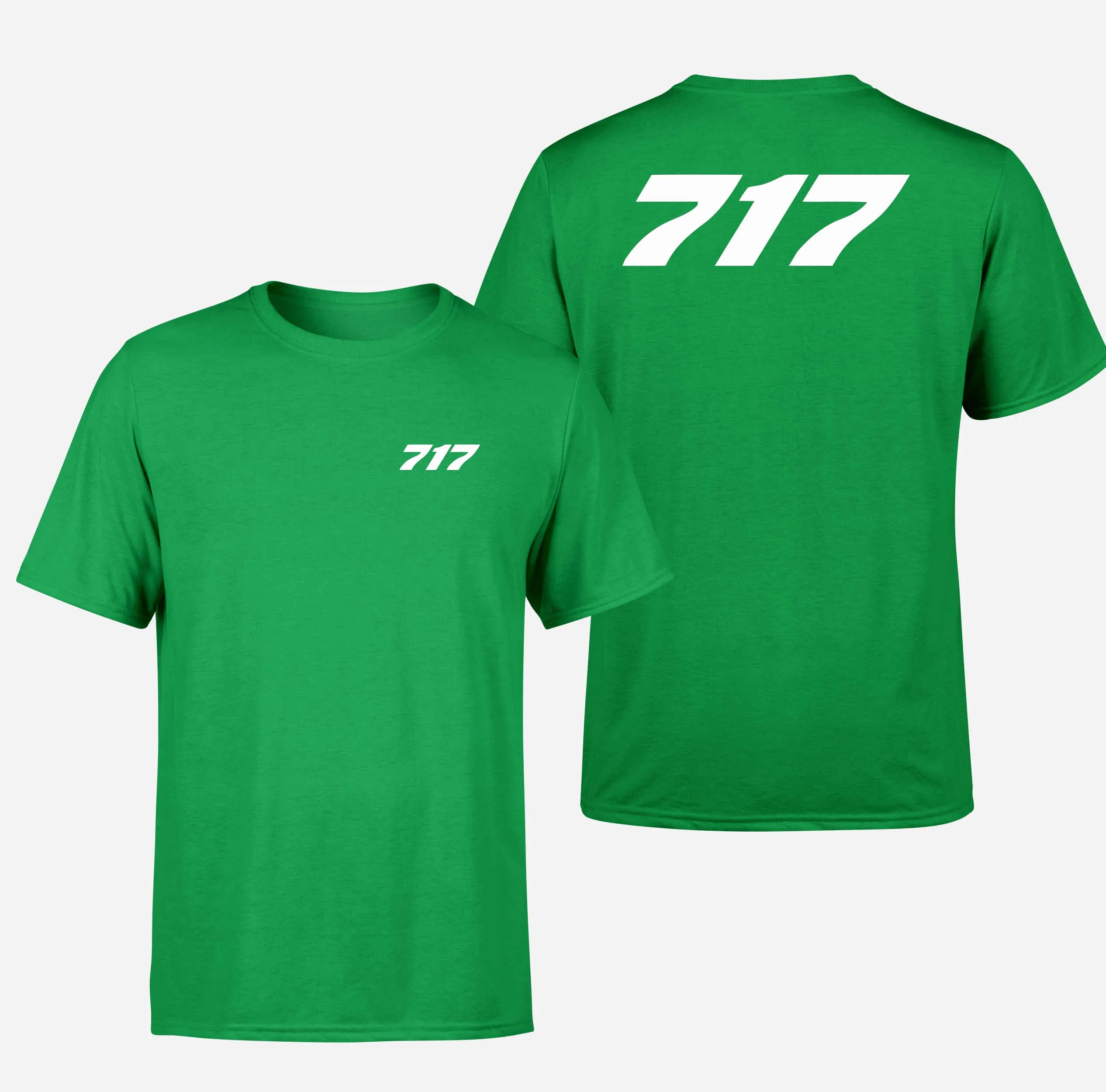 717 Flat Text Designed Double-Side T-Shirts