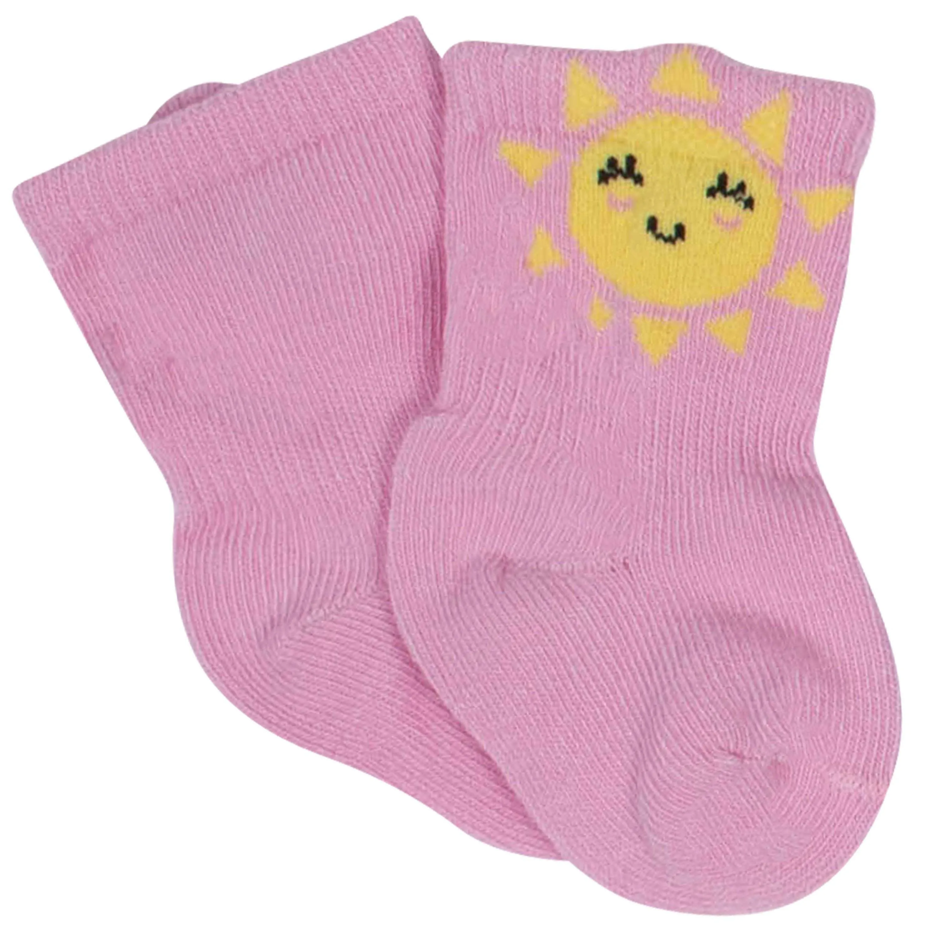 8-Pack Baby Girls' Rainbow Wiggle-Proof® Jersey Crew Socks