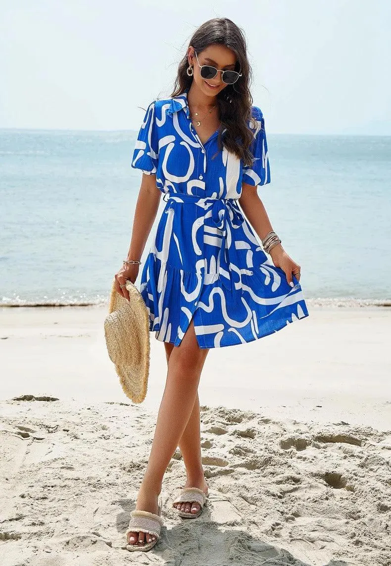 Bitsy Breezy Summer Dress in Blue