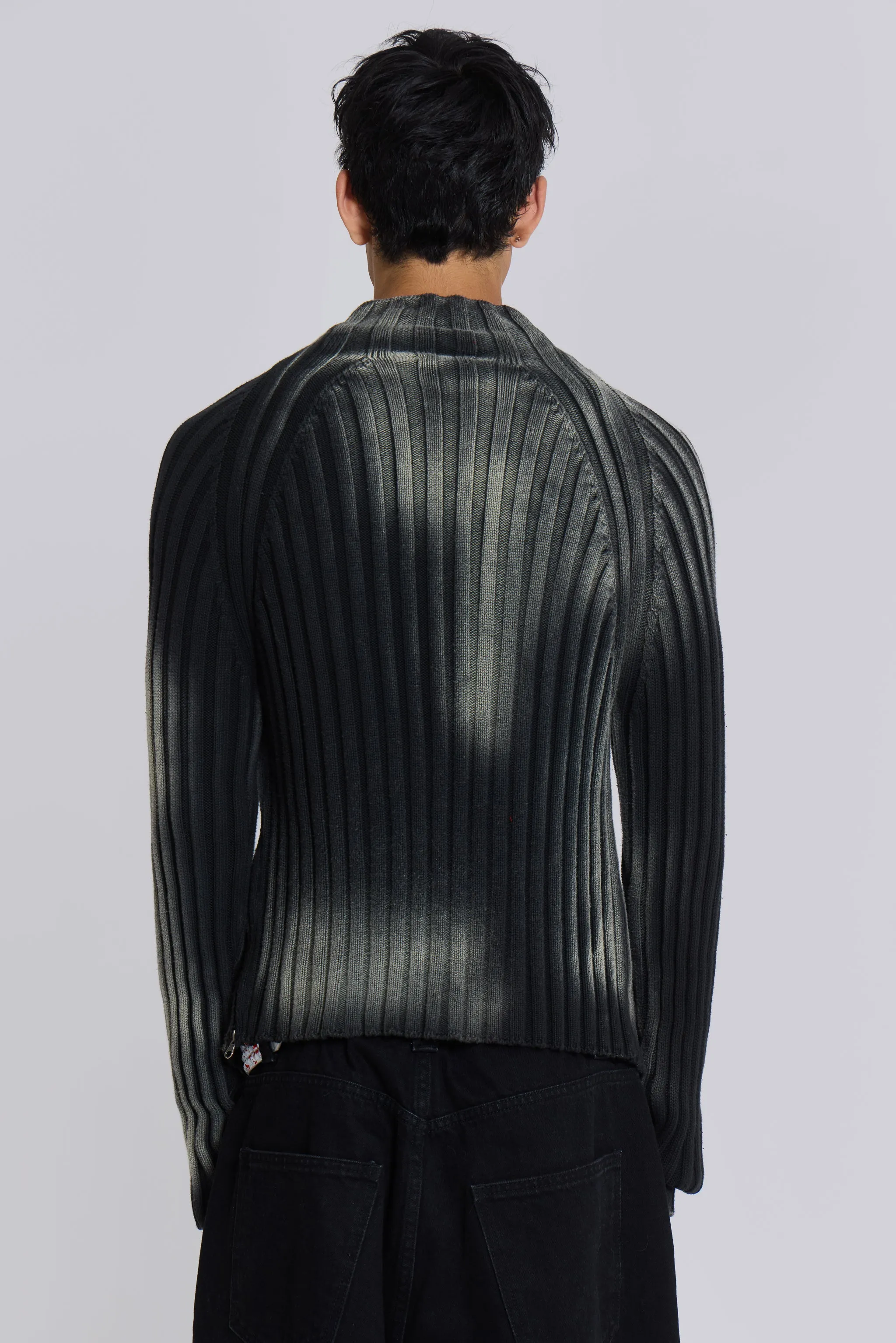 Black Luster Asymmetric Knit