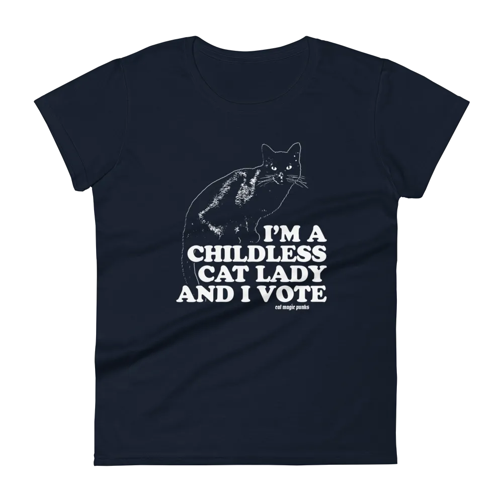 CHILDLESS CAT LADY VOTE Women's Fitted Shirt