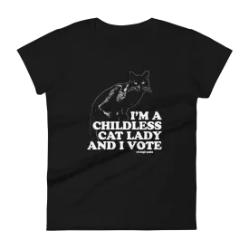 CHILDLESS CAT LADY VOTE Women's Fitted Shirt