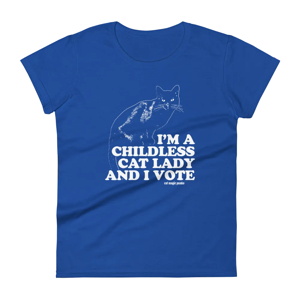 CHILDLESS CAT LADY VOTE Women's Fitted Shirt