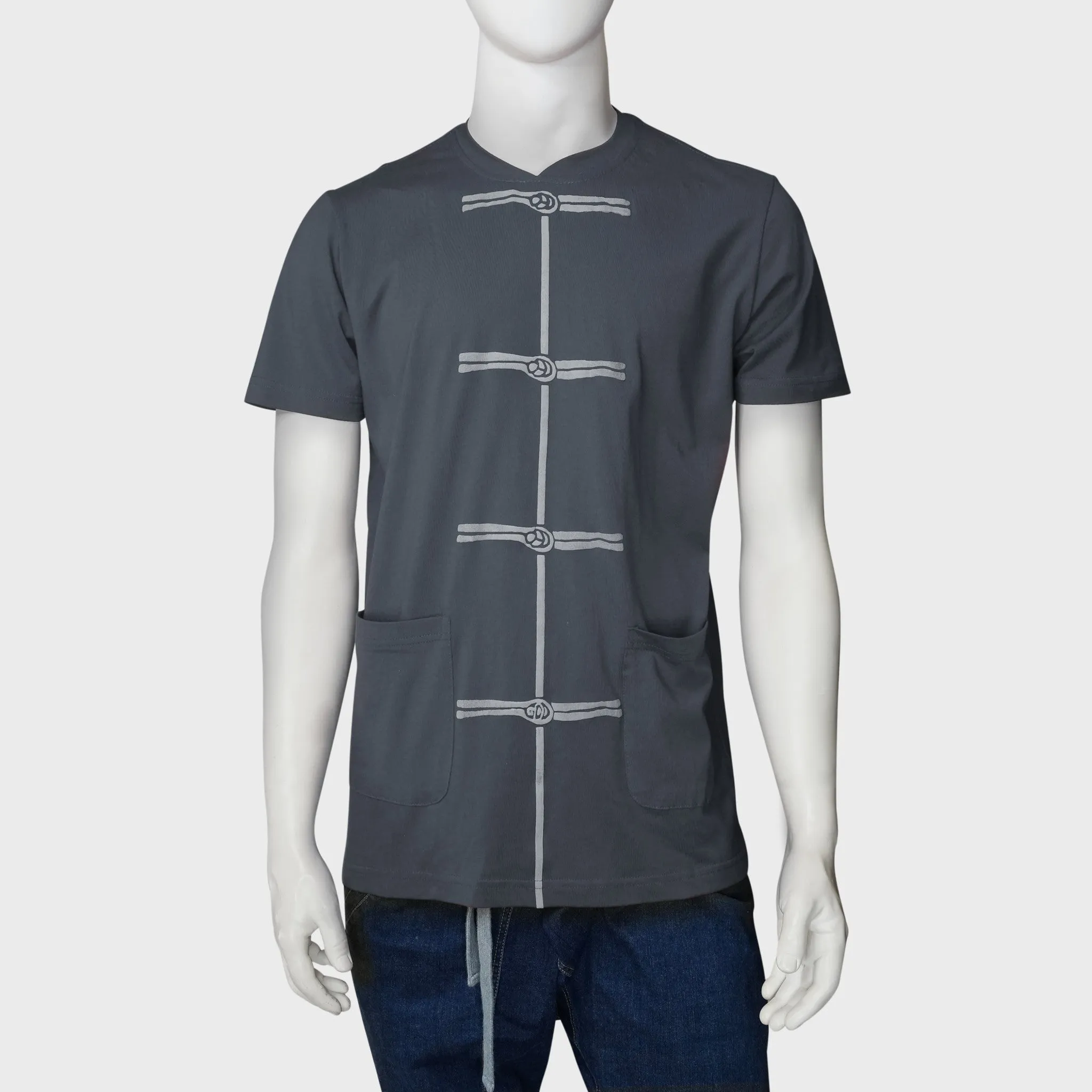 Chinese Buttons T-Shirt, Grey