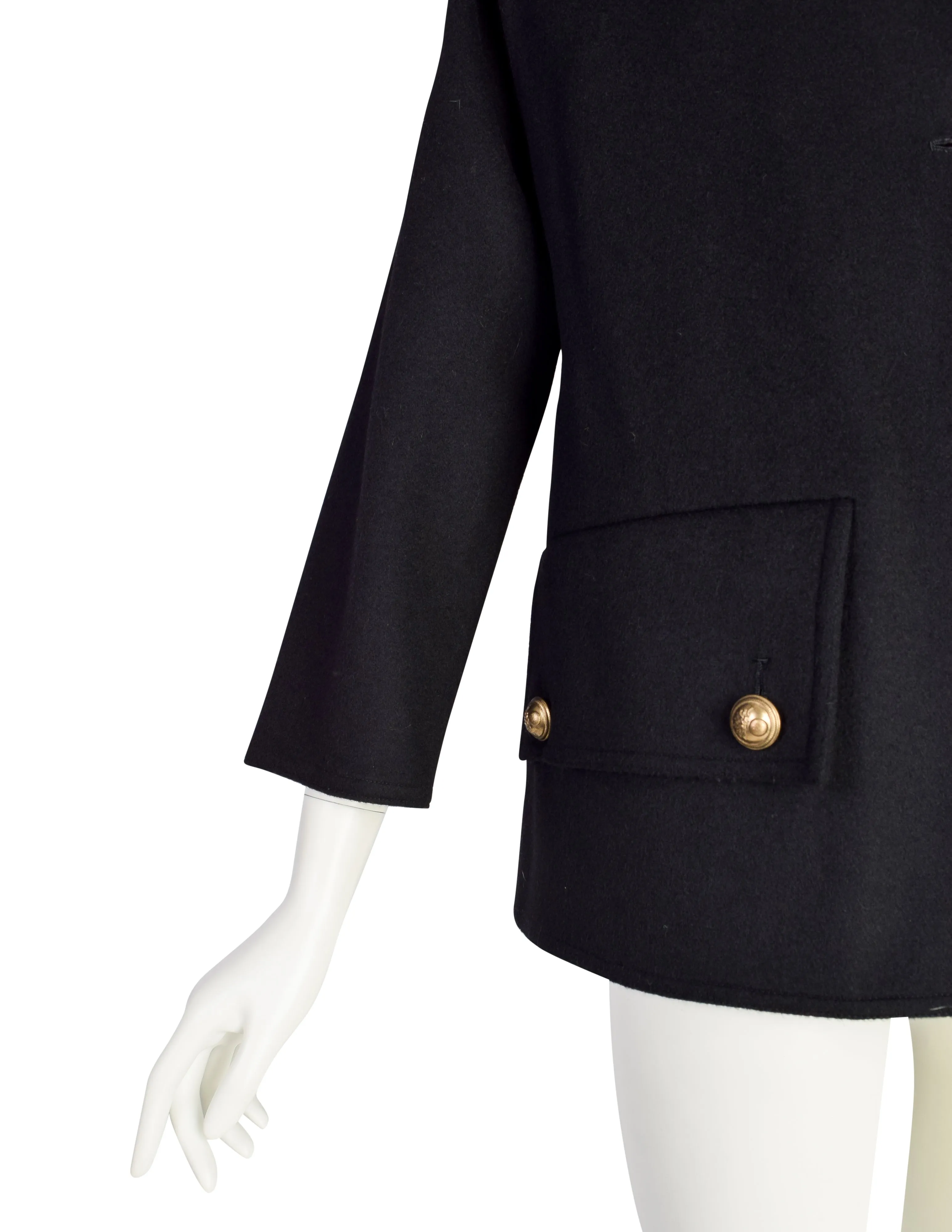 Chloe Vintage 1980s Black Wool Layered Jacket