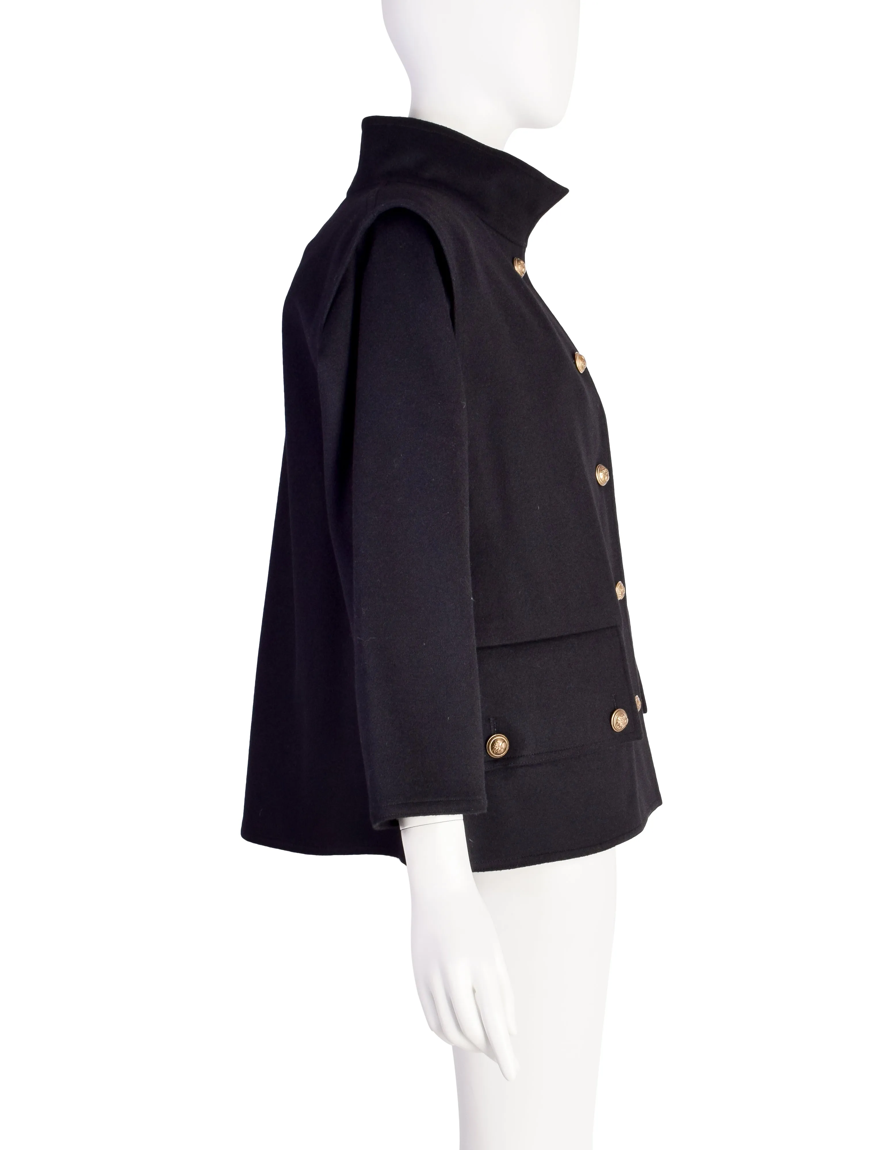 Chloe Vintage 1980s Black Wool Layered Jacket