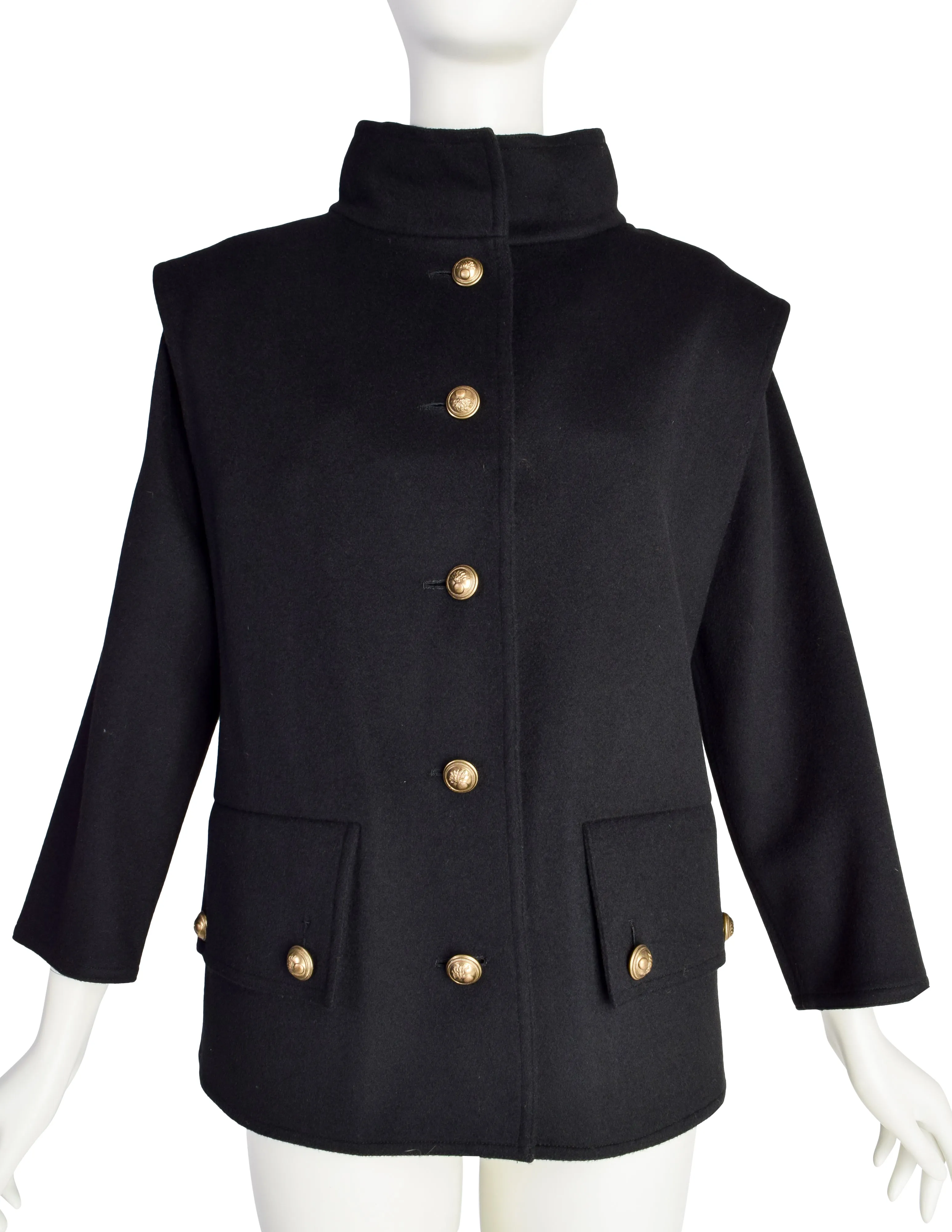 Chloe Vintage 1980s Black Wool Layered Jacket