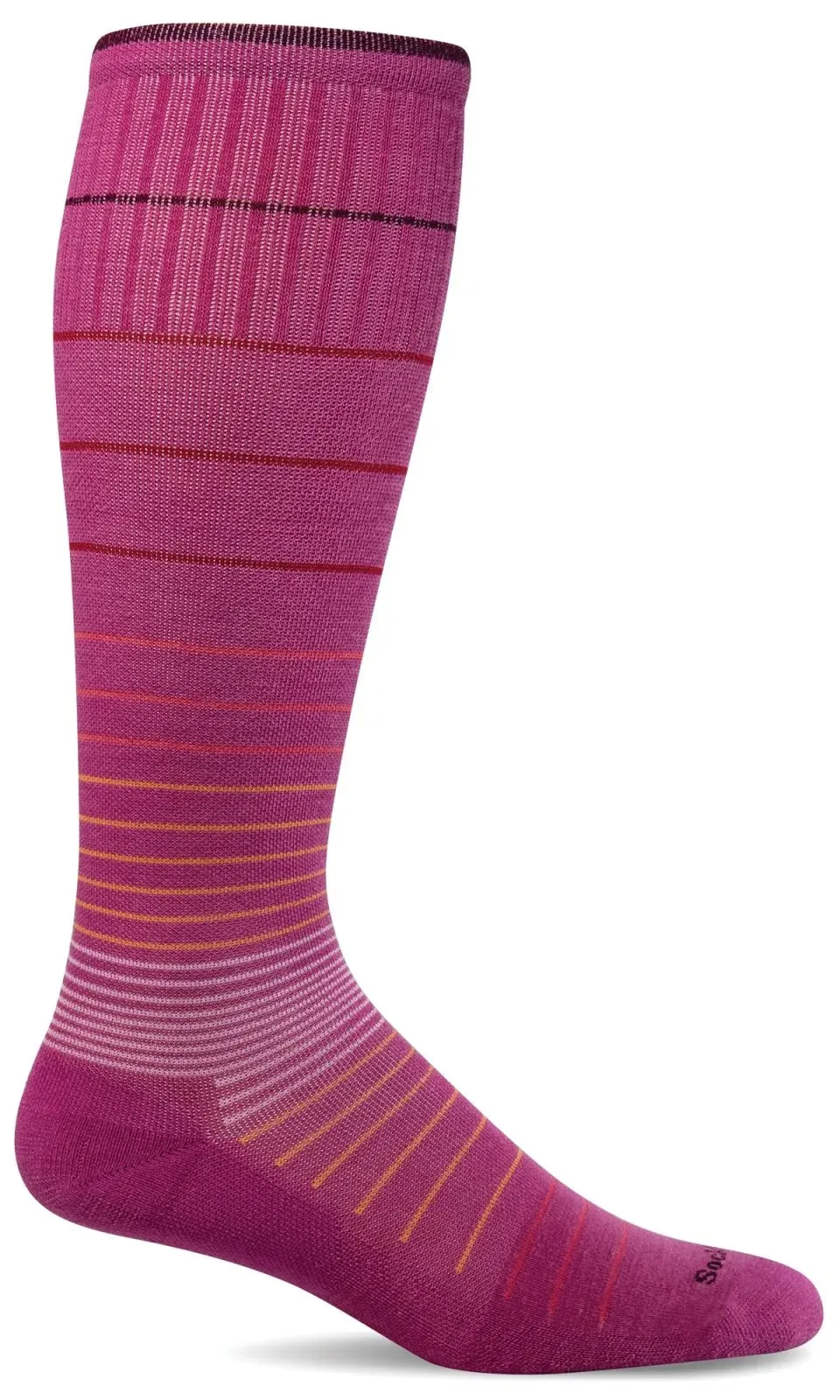 Circulator Women's Bamboo/Merino Moderate Graduated Compression Sock in Raspberry