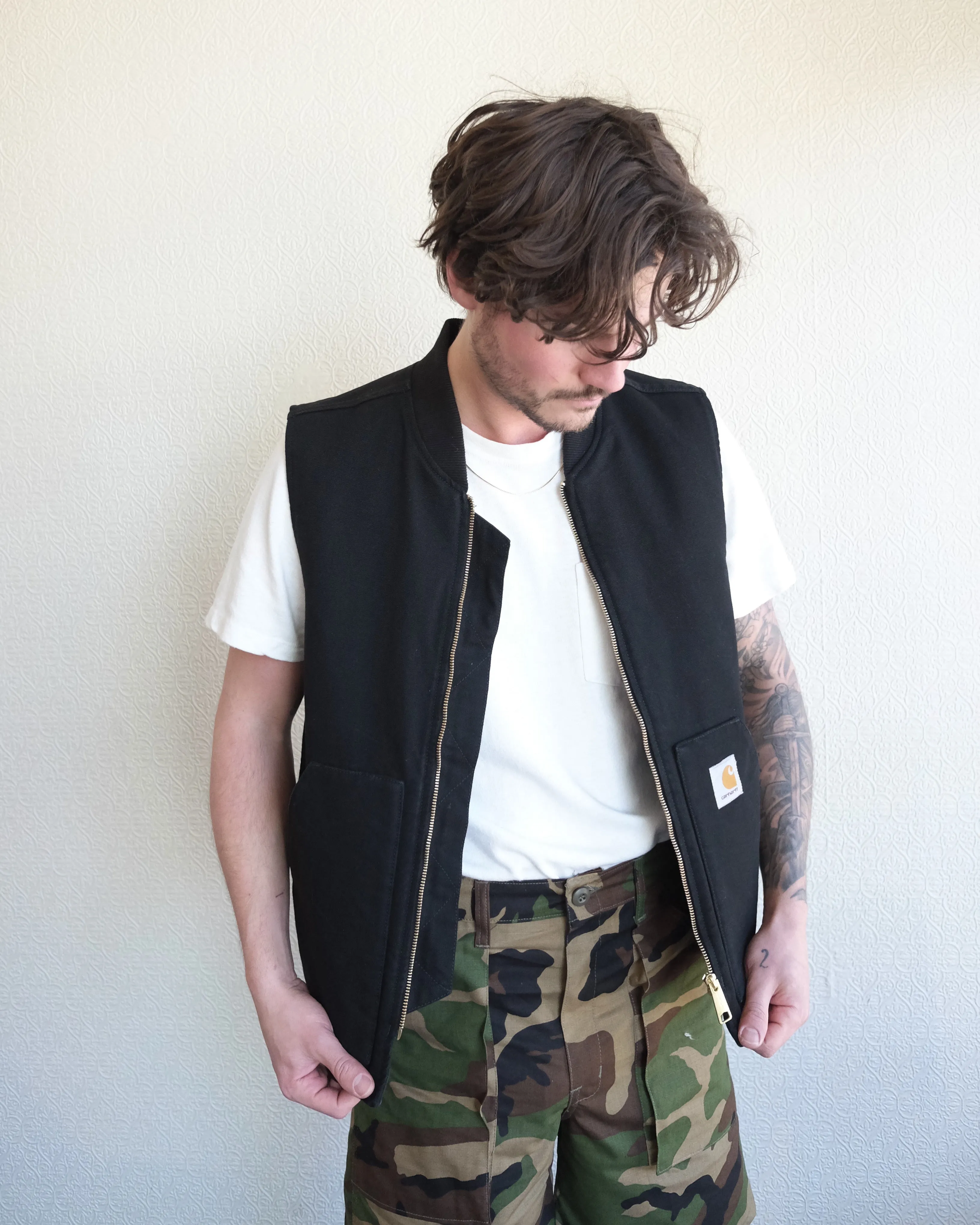 Classic Vest, Black Rinsed