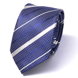 Classy Men Blue Elegant Silk Skinny Tie