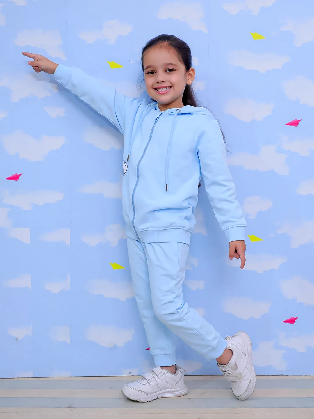 Cool Unicorn Zipper Hoodie & Light Blue Sweatpants Combo