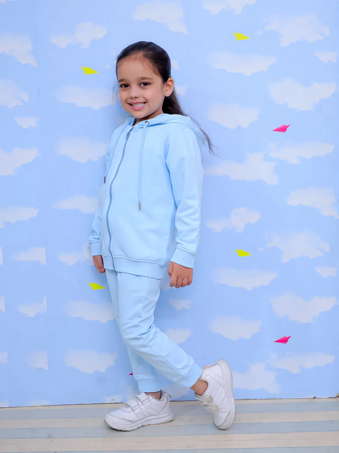 Cool Unicorn Zipper Hoodie & Light Blue Sweatpants Combo