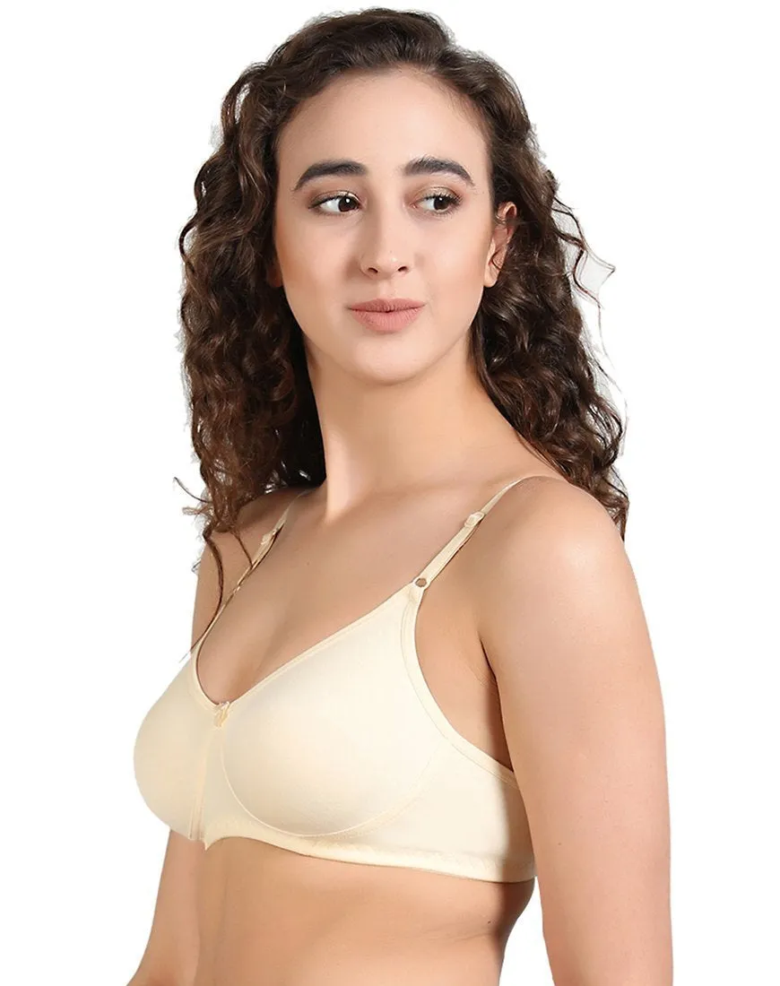 Cotton Non Padded T-Shirt Bra Beige for Girls