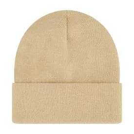 Elowel Beanie Hats for Men and Women - 100% Acrylic Thick Thermal Knit Skull Beanie Winter Hat - Unisex Cuffed Plain Beige Beanie Hat