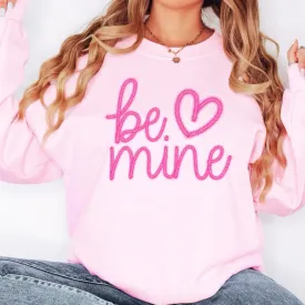 Faux Tinsel Be Mine Valentine's Day Sweatshirt