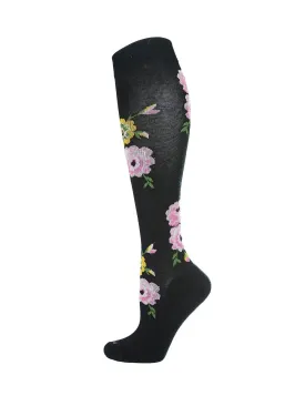 Floral Design Women's Bamboo Compression Socks