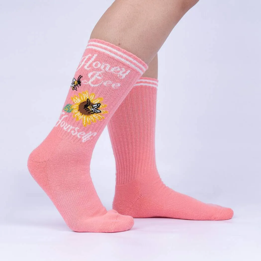 Honey Bee Yourself Women's Athletic Crew Socks