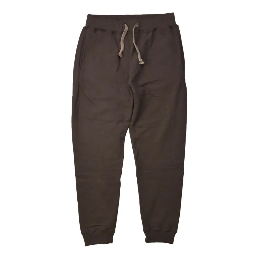 Japanese Organic Cotton Sweat-Pants Hand-Dyed with Chestnut - Dark Kuri