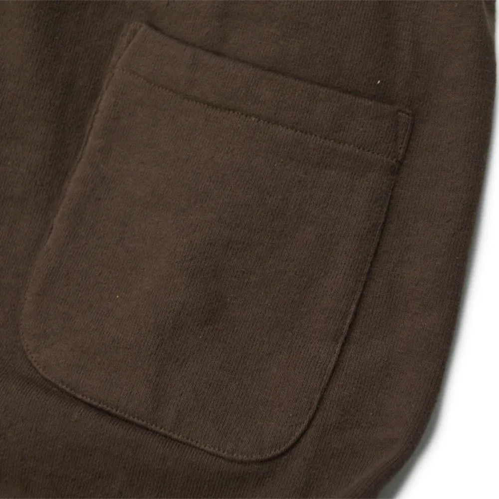 Japanese Organic Cotton Sweat-Pants Hand-Dyed with Chestnut - Dark Kuri