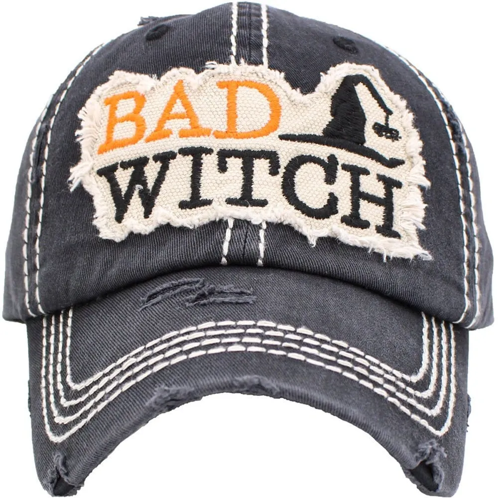 KBV1333 "BAD WITCH" Washed Vintage Ballcap