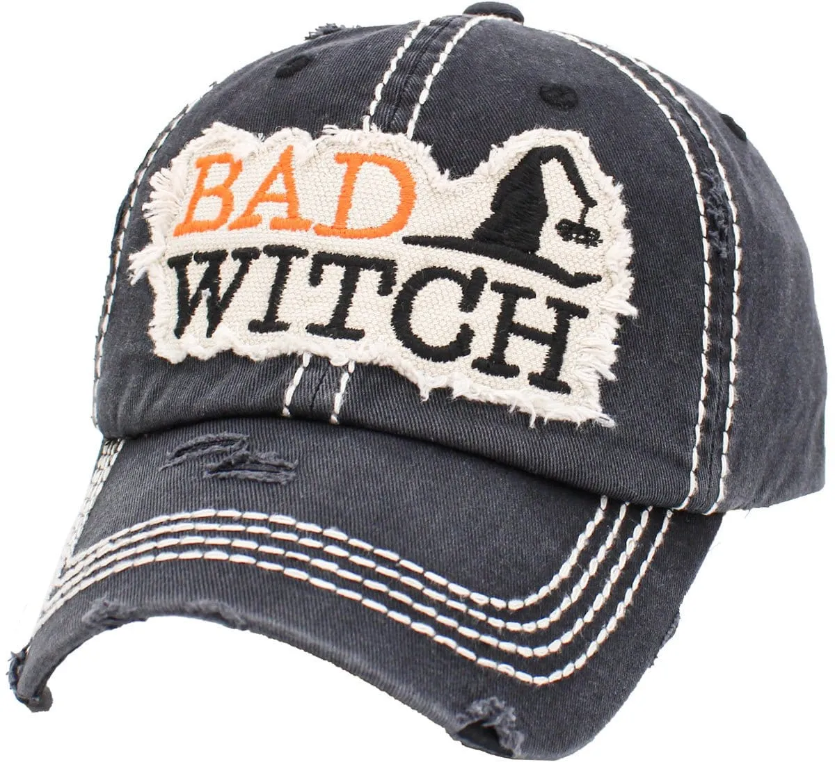 KBV1333 "BAD WITCH" Washed Vintage Ballcap