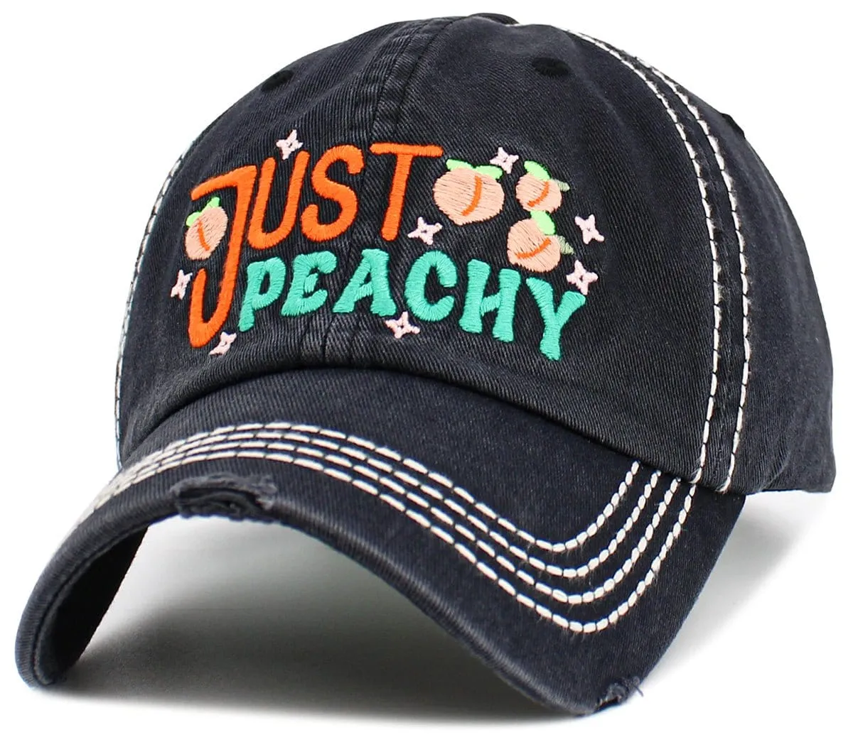 KBV1605 "Just Peachy" Vintage Washed Baseball Cap