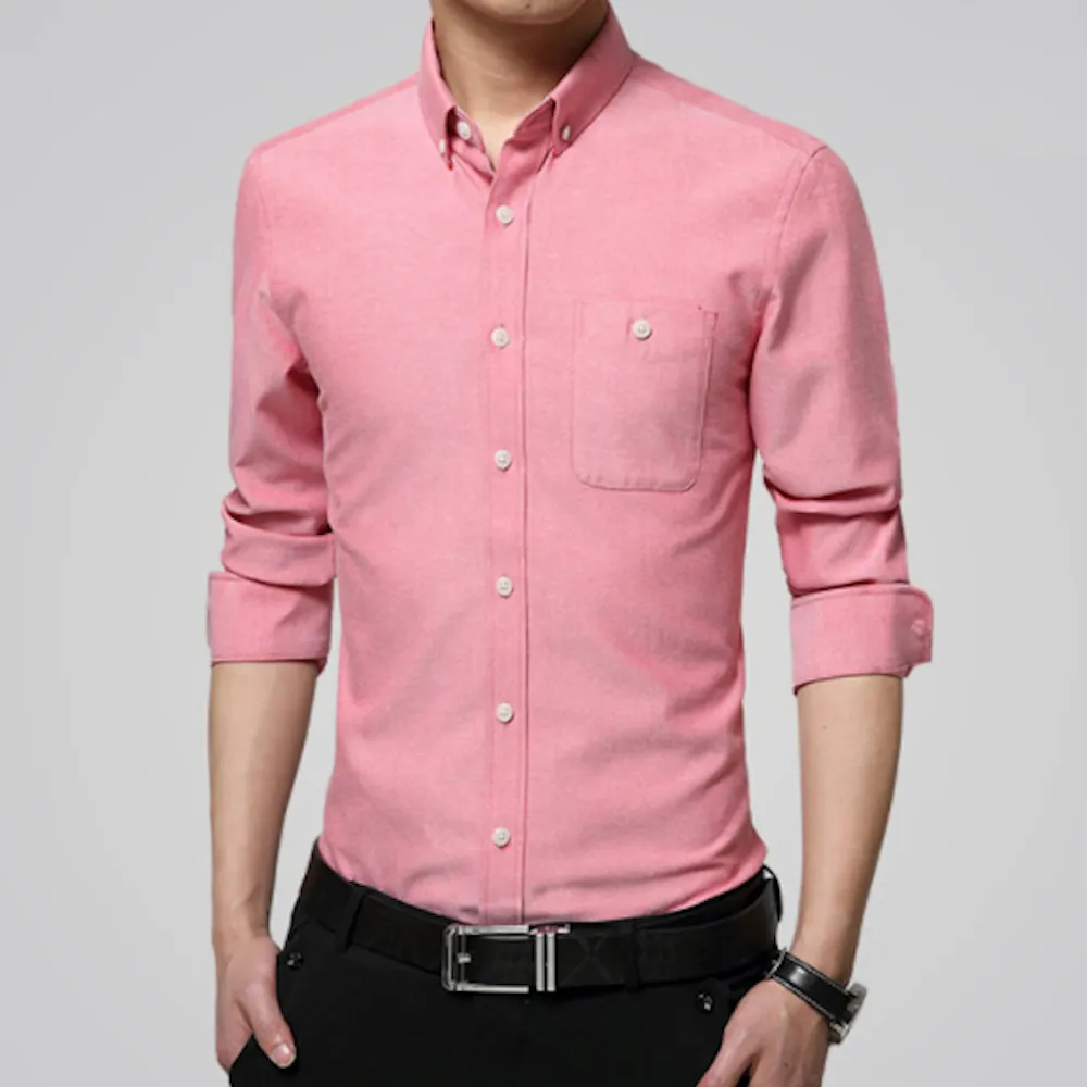 Mens Long Sleeve Oxford Shirt