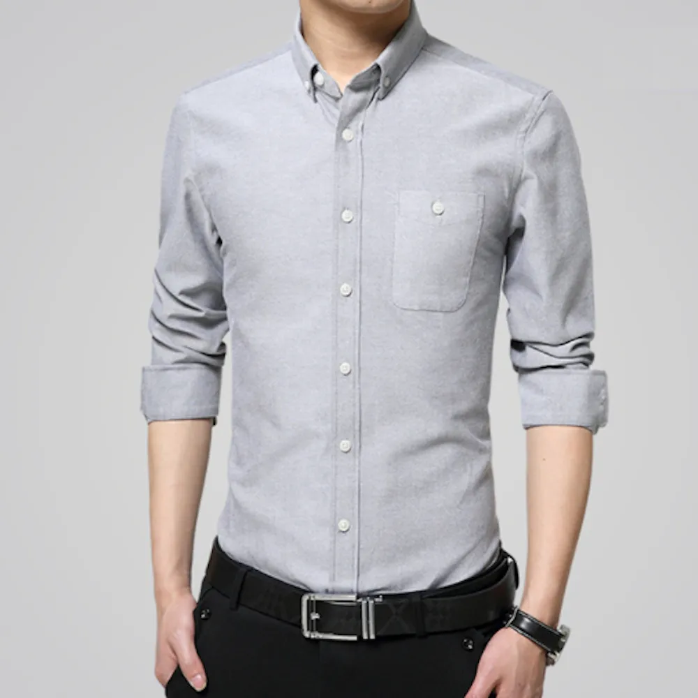 Mens Long Sleeve Oxford Shirt