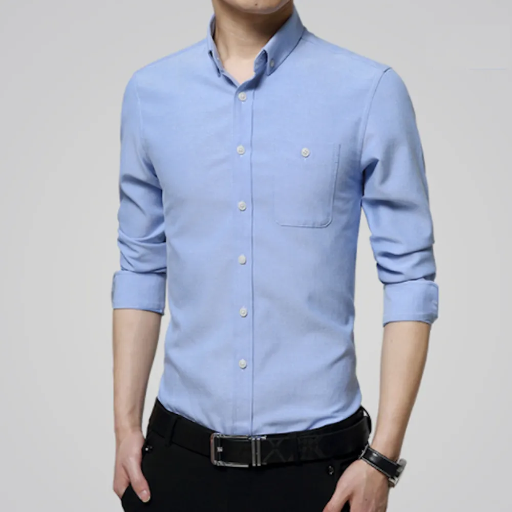 Mens Long Sleeve Oxford Shirt