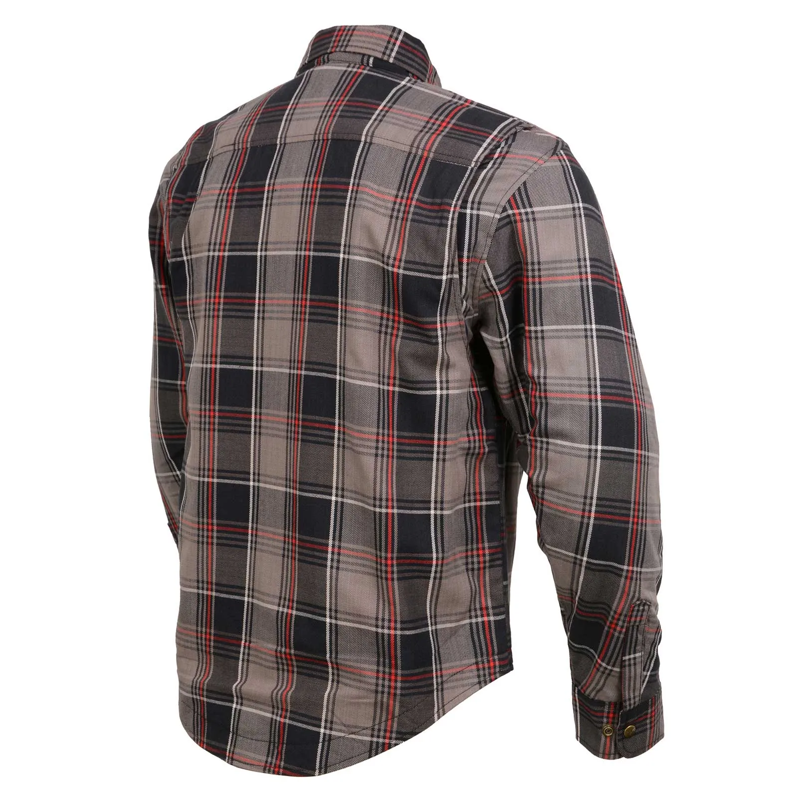 Milwaukee Leather MPM1652 Men's Plaid Flannel Biker Shirt with CE