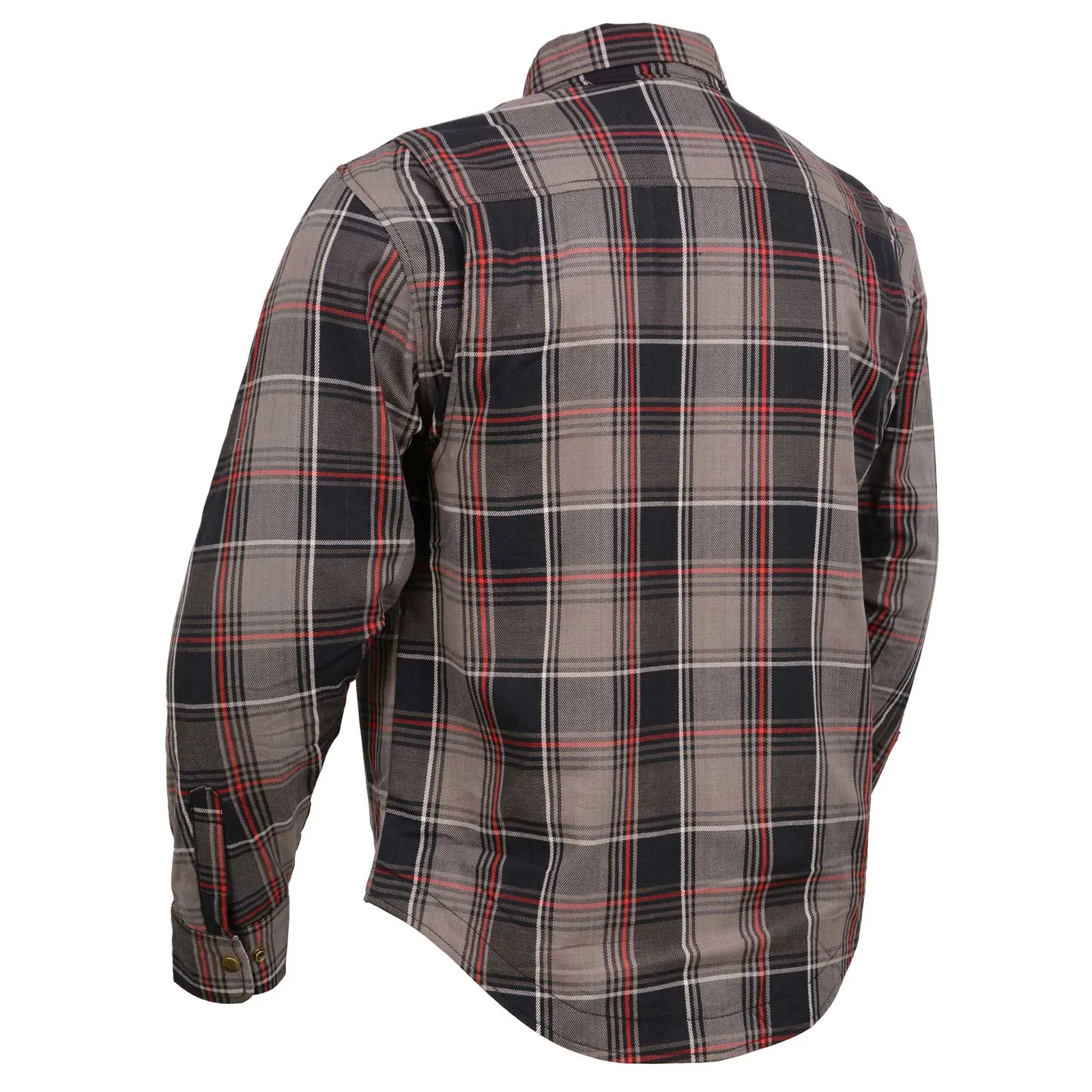 Milwaukee Leather MPM1652 Men's Plaid Flannel Biker Shirt with CE