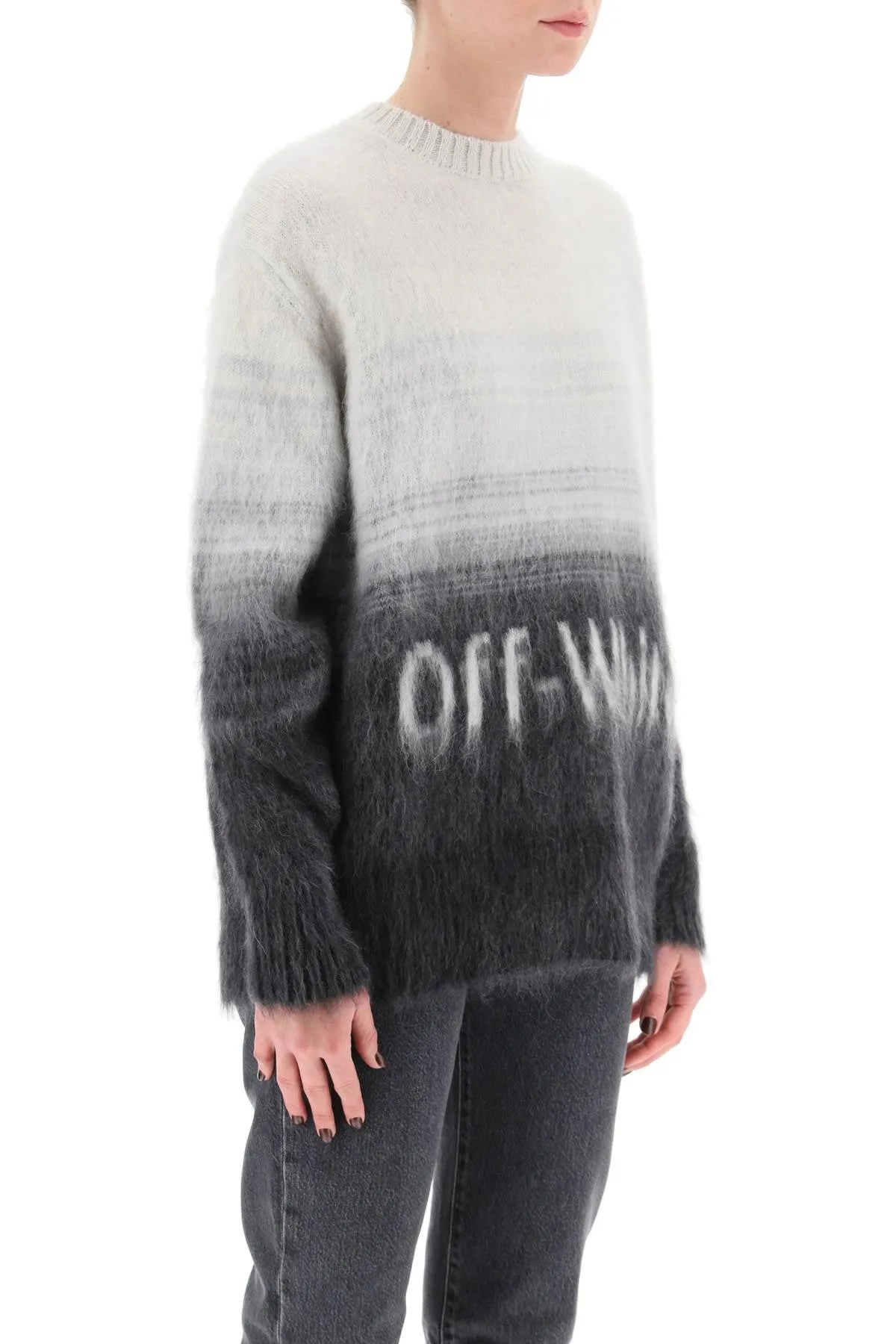 Off-white helvetica logo mohair sweater