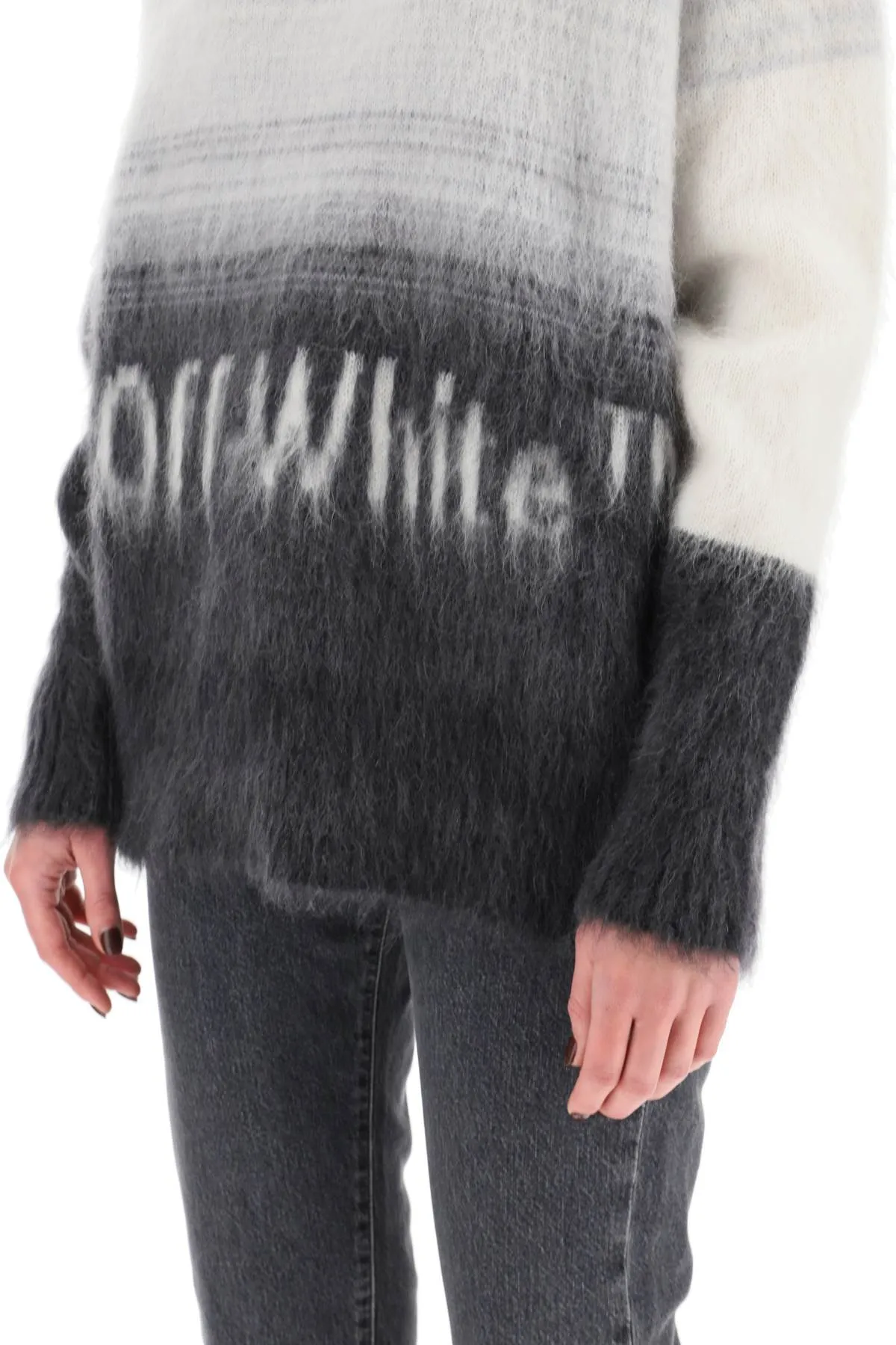 Off-white helvetica logo mohair sweater