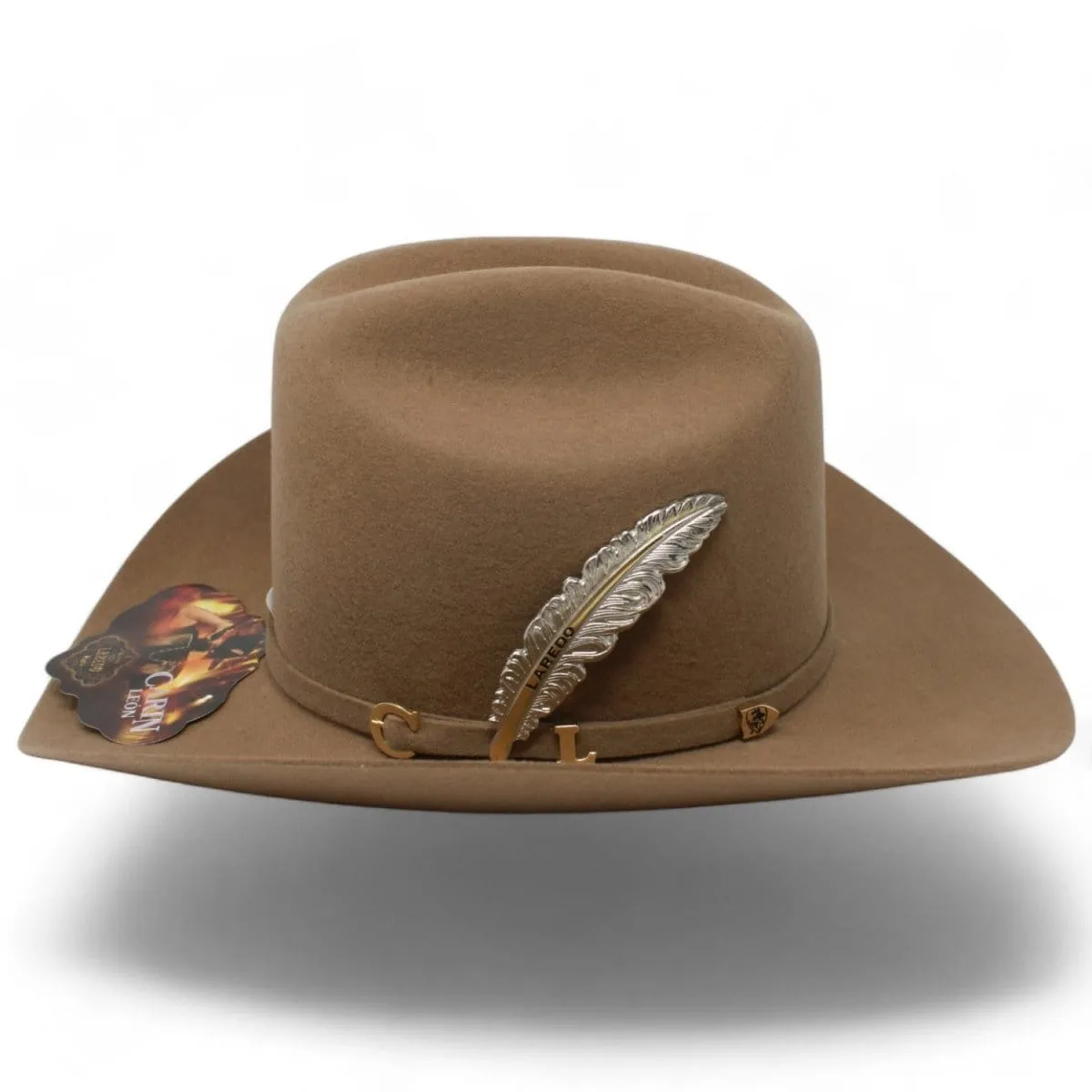 Official Carin Leon Cowboy Felt Hat with Silver Feather Sahara