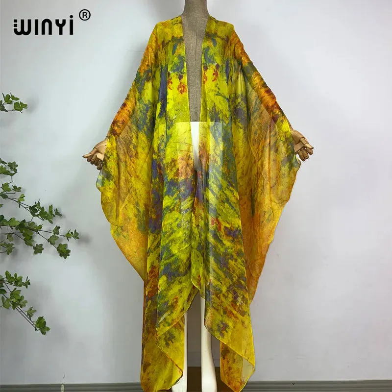 Pre Order: Comfy Vibrant Cover Up Kimono Cardigan - WINI