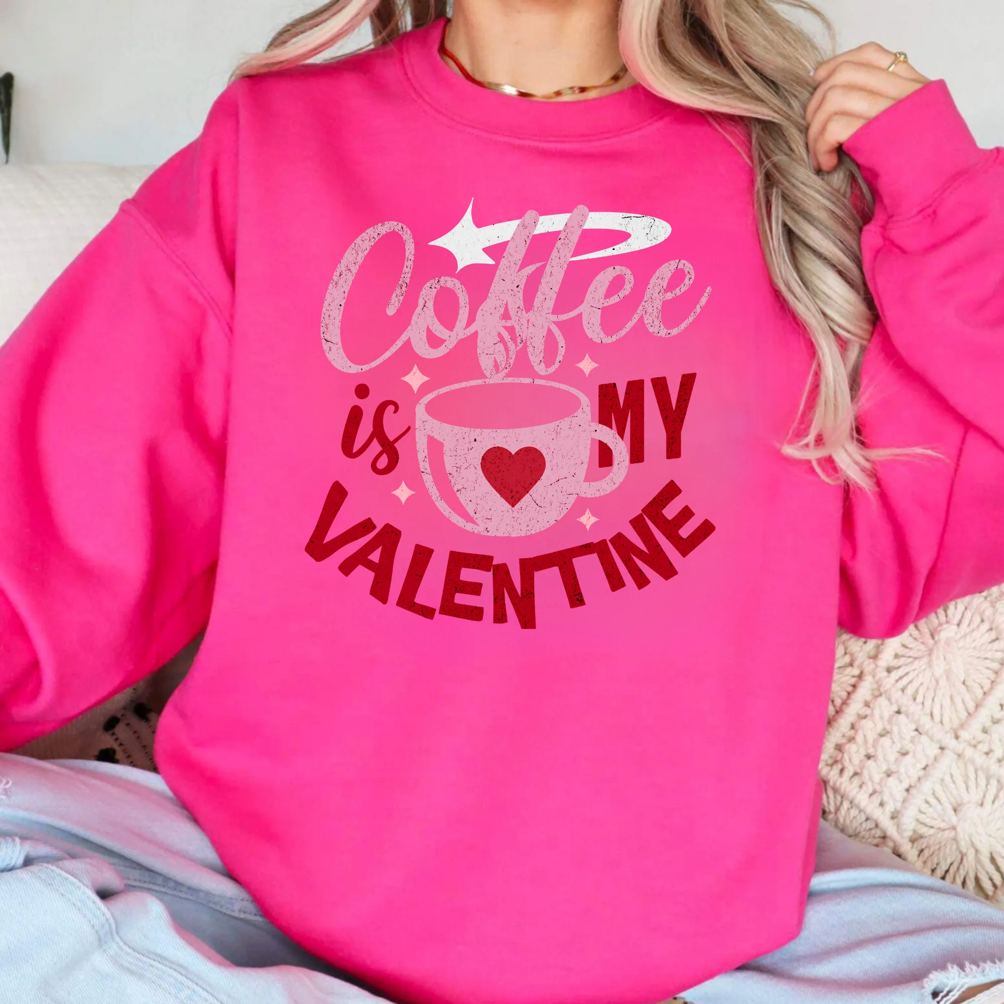 Retro Coffee Is My Valentine Sweatshirt