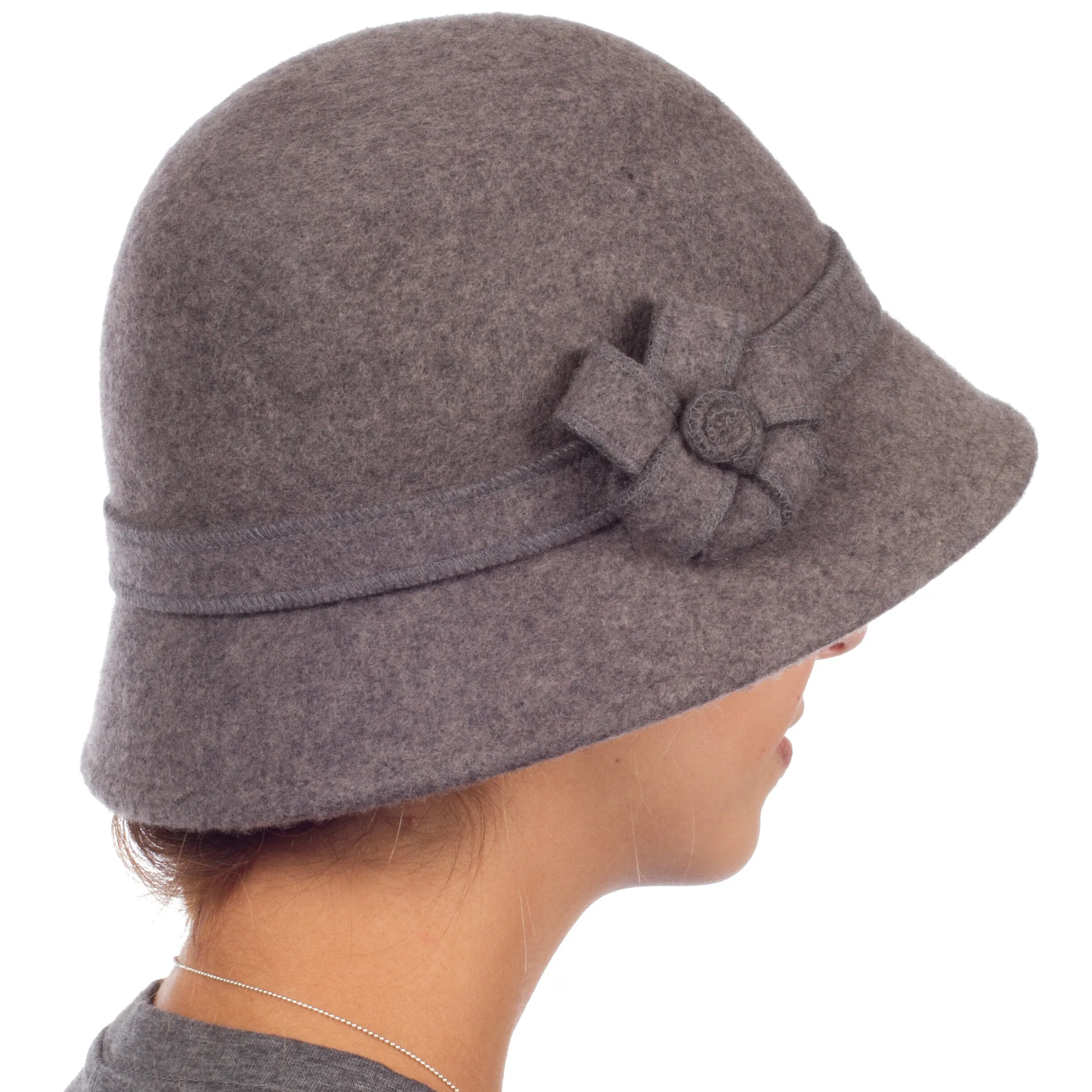 Sakkas Molly Vintage Style Wool Cloche Hat