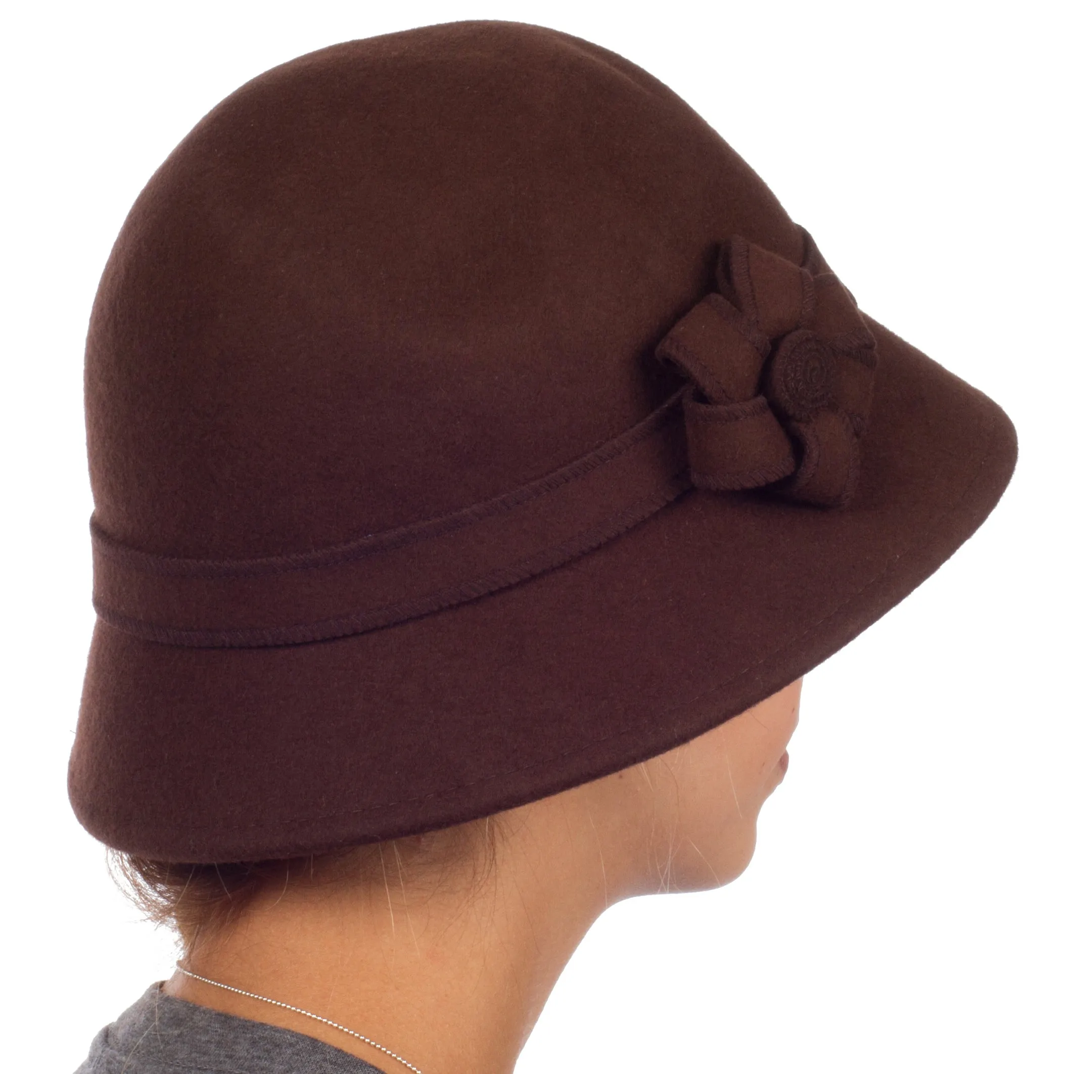 Sakkas Molly Vintage Style Wool Cloche Hat