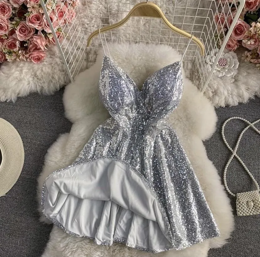 Serena Sequined Skater Dress