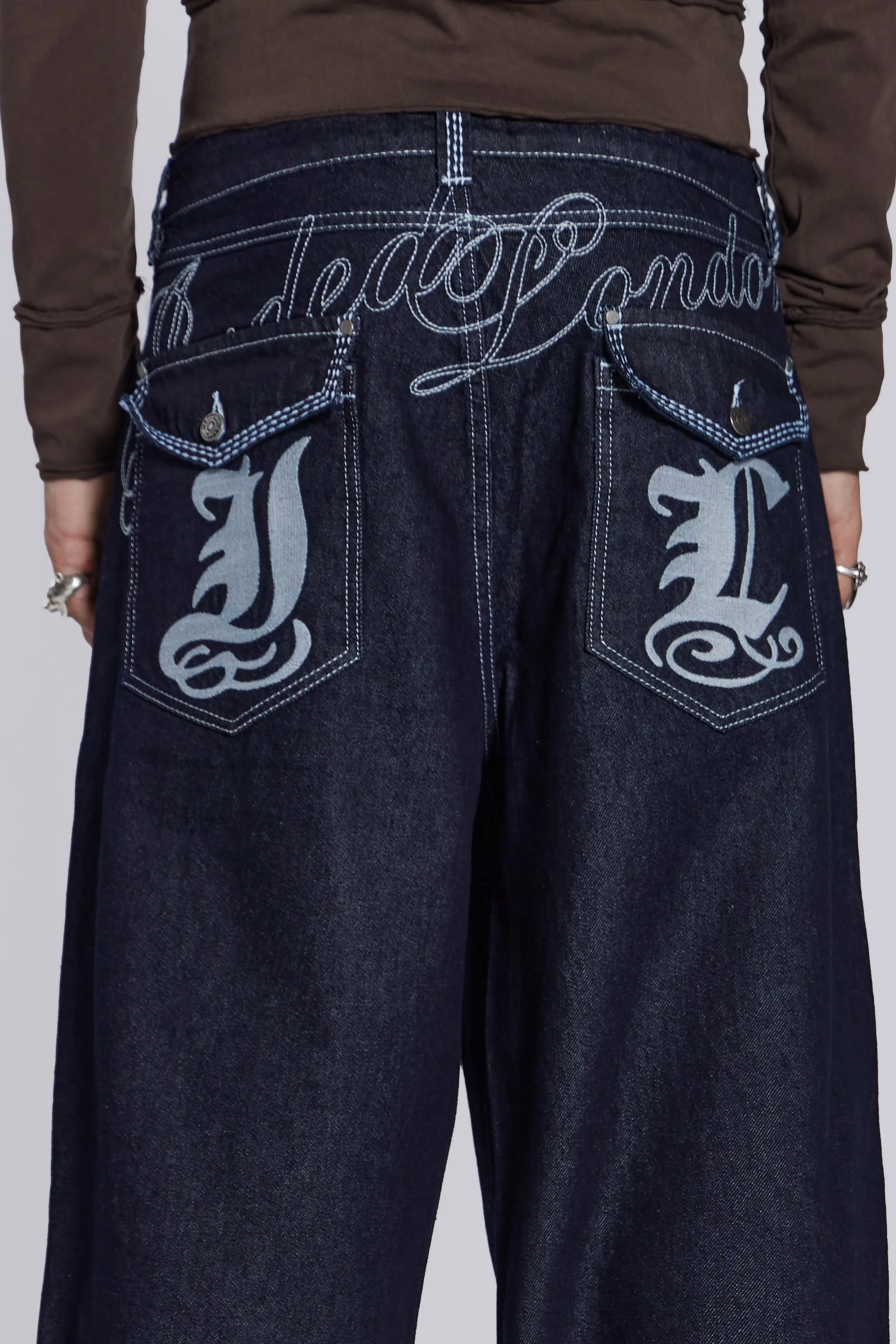 Sonic Embroidered Baggy Jeans